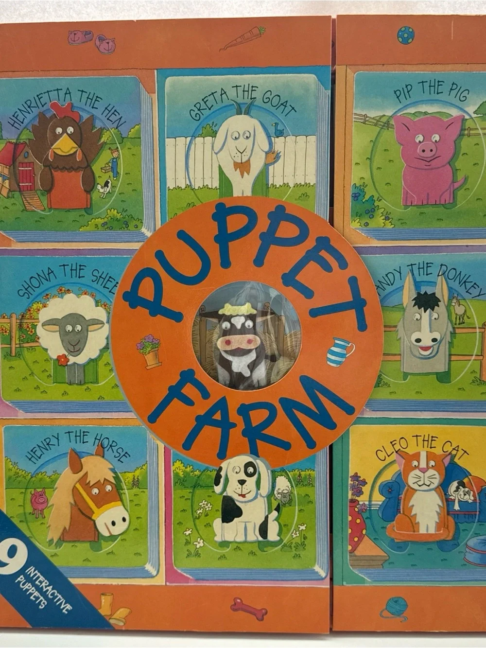 Large Puppet Farm Kids Book Set - 9 book/finger puppets Preschool Homeschool